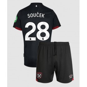 West Ham United Tomas Soucek #28 Borta Kläder Barn 2024-25 Kortärmad (+ Korta byxor)
